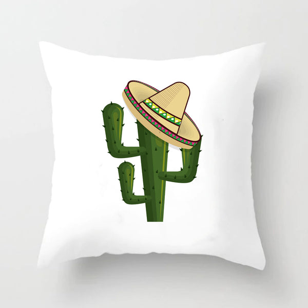 Soft Cactus Succulent Print Throw Pillow Cushion Cover