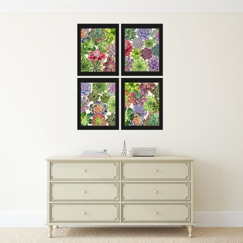 Succulent Plant Prints Wall Art Home Decor Set of 4 Beautiful Colorful Blue Green Pink Purple Tropical Picture Home Decor to Frame SUCC